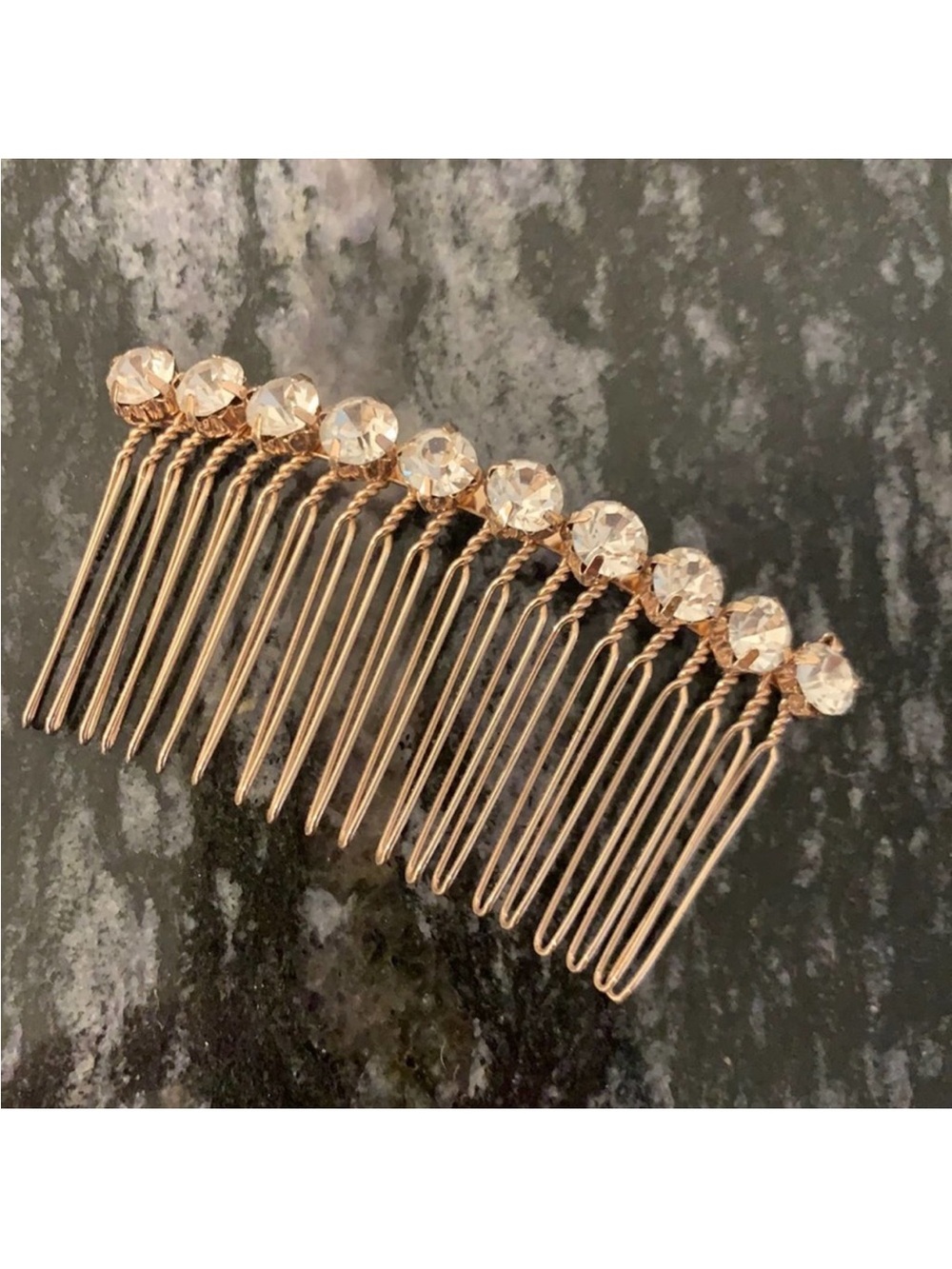 Rose Gold Crystal Hair Comb